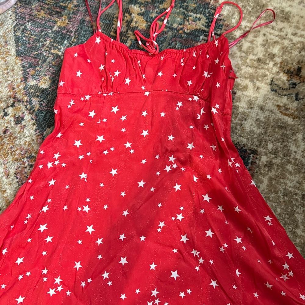 Zara star red dress